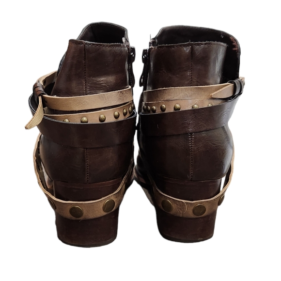 Wanted Western Inspired low heel ankle boots With Wraparound Studded Straps Sz 8 - Picture 4 of 8